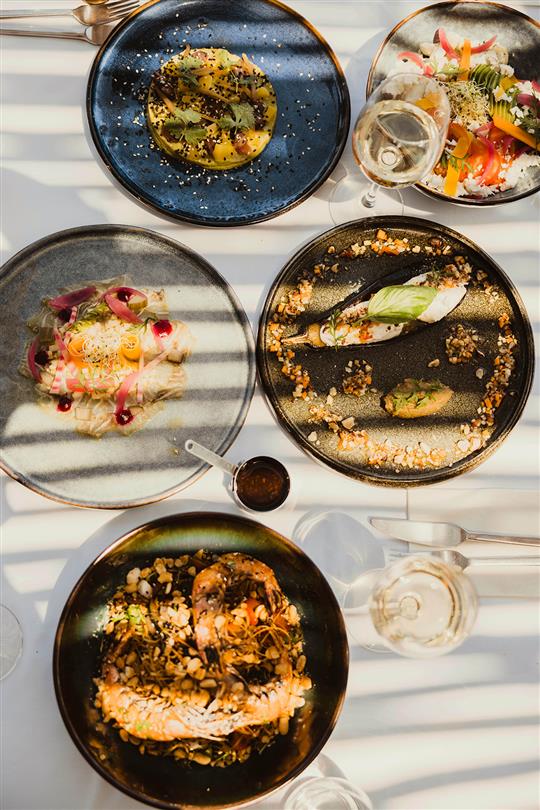 Traditionelles korsisches Restaurant mit Fisch, Bio-Fleisch, korsischen Gerichten